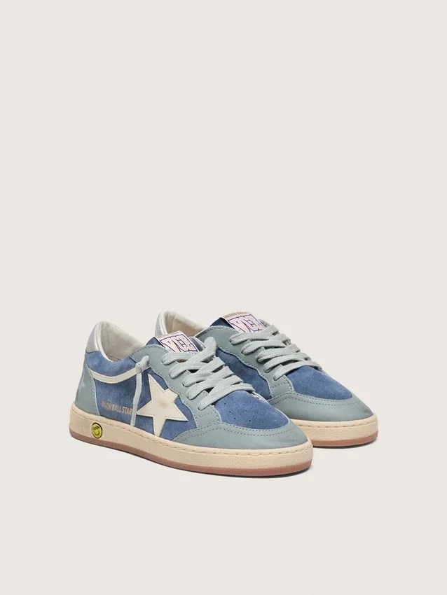 Young Ball Star in light blue and denim-blue suede with white leather star