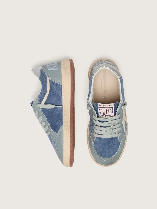 Young Ball Star in light blue and denim-blue suede with white leather star