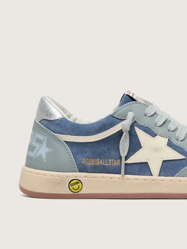 Young Ball Star in light blue and denim-blue suede with white leather star