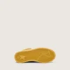 Junior Ball Star in ocher suede with glossy white leather star and heel tab