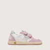 Young Ball Star in white leather with metallic silver leather star and lilac suede inserts