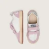 Young Ball Star in white leather with metallic silver leather star and lilac suede inserts