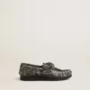 Junior Cruise loafer in black distressed leather