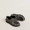Junior Cruise loafer in black distressed leather