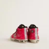 Junior Francy in sequins with ice-gray suede star and animal-print laces