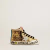 Junior Francy Penstar in gold sequins with ice-gray suede star