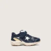 Junior Lightstar in blue leather and mesh with gray leather star