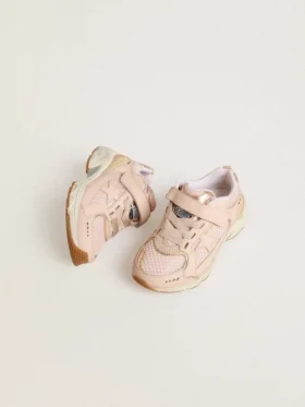 Junior Lightstar in pink leather and mesh with pink leather star