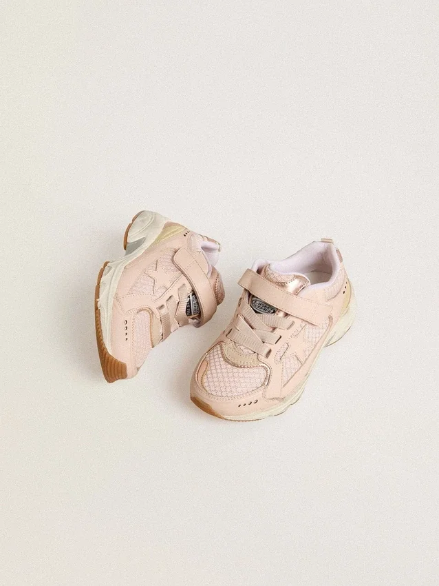 Junior Lightstar in pink leather and mesh with pink leather star