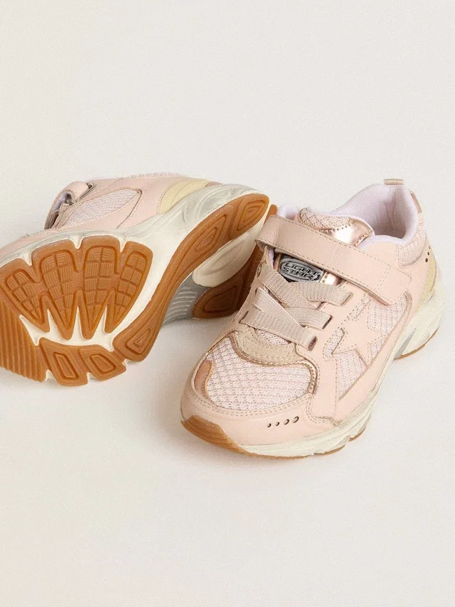 Junior Lightstar in pink leather and mesh with pink leather star