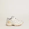 Junior Lightstar in white leather and mesh with white leather star