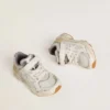 Junior Lightstar in white leather and mesh with white leather star