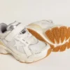 Junior Lightstar in white leather and mesh with white leather star
