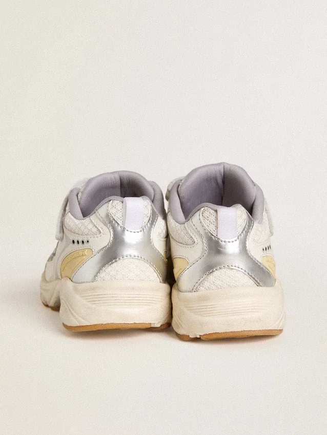 Junior Lightstar in white leather and mesh with white leather star