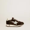 Junior Marathon in black nylon with printed star and leather heel tab