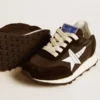 Junior Marathon in black nylon with printed star and leather heel tab