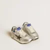 Junior Marathon in silver nylon with black star and leather heel tab