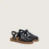 Junior Maxime sandals in navy-blue leather