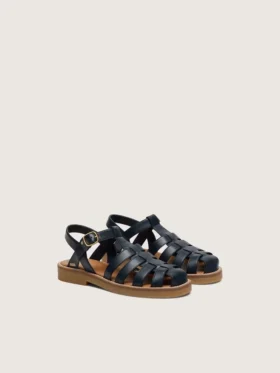 Junior Maxime sandals in navy-blue leather