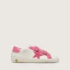 Junior Old School in cream leather with pink suede star and inserts