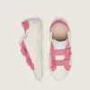 Junior Old School in cream leather with pink suede star and inserts