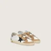 Junior Old School with black leather star and beige and green suede inserts