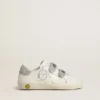 Junior Old School with silver Swarovski crystal heel tab and straps