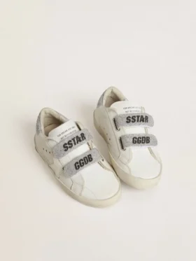Junior Old School with silver Swarovski crystal heel tab and straps