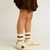 Junior Super-Star in leather with glitter star and heel tab
