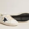 Junior Super-Star in leather with glitter star and heel tab