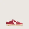 Junior Super-Star in red suede with white leather star and heel tab