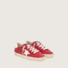 Junior Super-Star in red suede with white leather star and heel tab