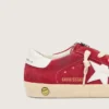 Junior Super-Star in red suede with white leather star and heel tab