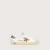 Junior Super-Star with gold glitter star and silver metallic leather heel tab