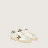Junior Super-Star with gold glitter star and silver metallic leather heel tab