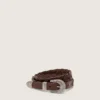 Juno belt in dark brown woven leather