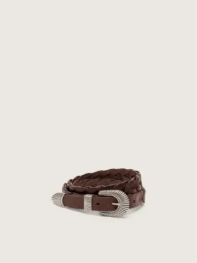 Juno belt in dark brown woven leather