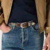 Juno belt in dark brown woven leather