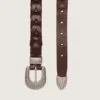 Juno belt in dark brown woven leather