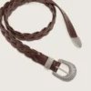 Juno belt in dark brown woven leather