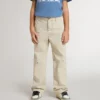 Kids’ beige chino pants with multicolor splashes