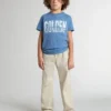 Kids’ beige chino pants with multicolor splashes