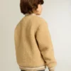 Kids beige fleece bomber jacket