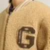 Kids beige fleece bomber jacket