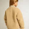 Kids beige fleece bomber jacket
