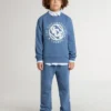 Kids’ blue sweatshirt with white embossed patches