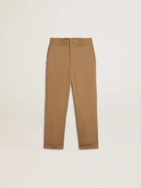 Kids’ chinos in tobacco-colored cotton
