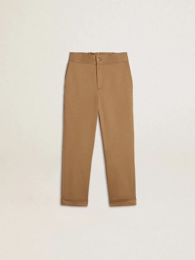 Kids’ chinos in tobacco-colored cotton