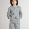 Kids’ gray sweatshirt with multicolor printed lettering