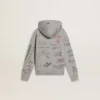Kids’ gray sweatshirt with multicolor printed lettering